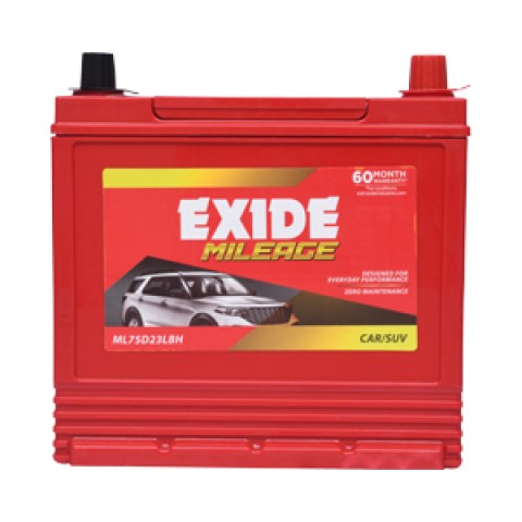 Exide 68AH ML75D23LBH Car battery in inverterchennai.com